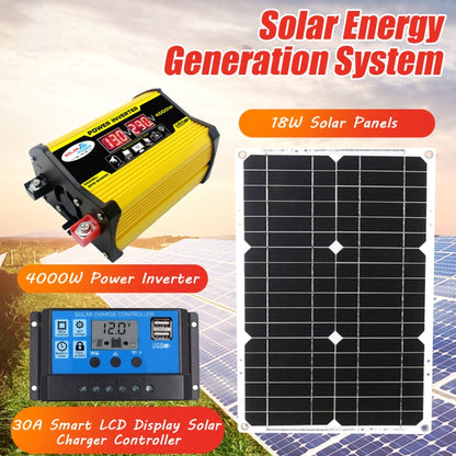 Saga Generation 2 Home Solar Generator Inverter+30A Controller+18W 12V Solar Panel, Specification: Yellow 12V To 110V - Modified Square Wave by PMC Jewellery | Online Shopping South Africa | PMC Jewellery | Buy Now Pay Later Mobicred