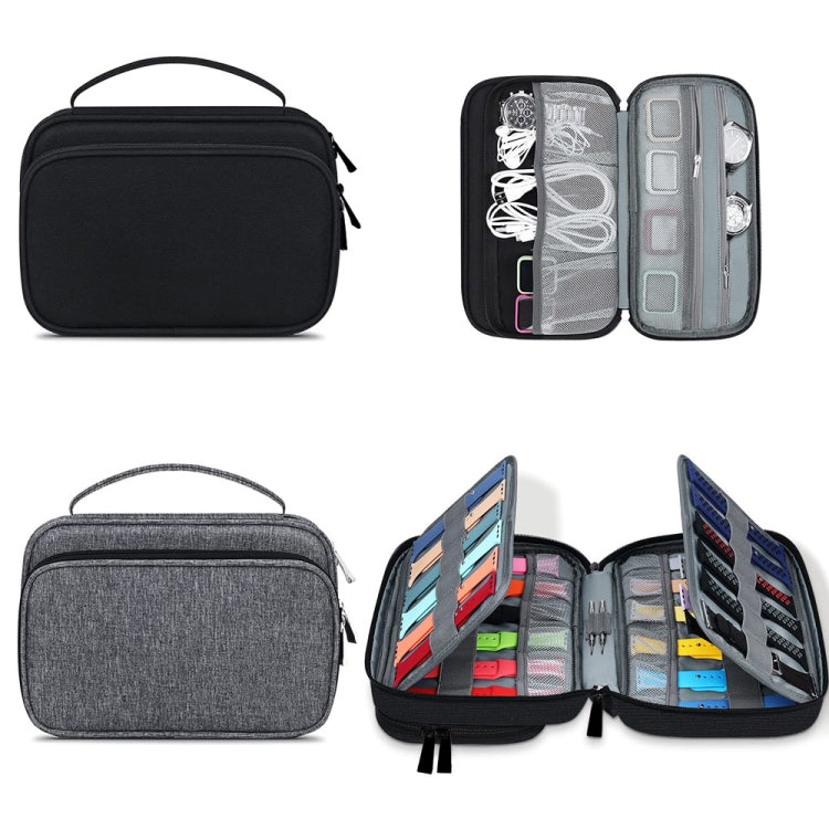 Multifunction Watch Strap Data Line 36 Slots Storage Bag(Grey) - free shipping - PMC TechLife - Order now!