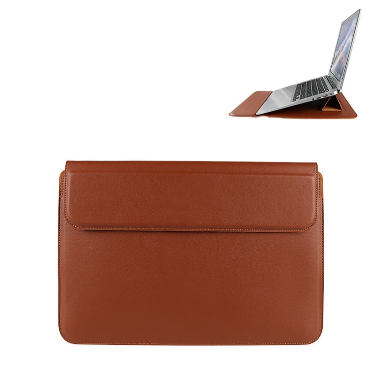 PU08DZ Leather Laptop Liner Bag with Stand Function, Size: 13.3 inches(Cowhide Yellow) - 13.3 inch by PMC TechLife | Online Shopping South Africa | PMC TechLife | Buy Now Pay Later Mobicred