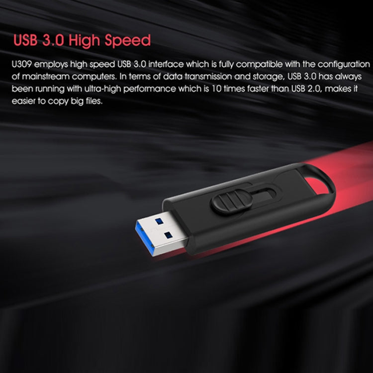 Netac U309 High Speed USB3.0 Push-Pull Encrypted USB Flash Drive, Capacity: 64GB - USB Flash Drives by Netac | Online Shopping South Africa | PMC Jewellery