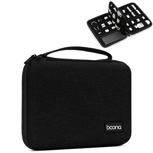 Baona BN-F018 Multifunctional Double Layer EVA Hard Shell U Disk Data Cable Storage Bag(Black) - Hard Drive Bags & Cases by Baona | Online Shopping South Africa | PMC Jewellery | Buy Now Pay Later Mobicred