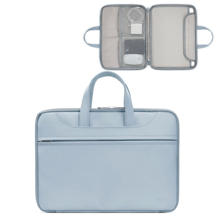 Baona BN-Q006 PU Leather Full Opening Laptop Handbag For 11/12 inches(Sky Blue) - 12.1 inch by Baona | Online Shopping South Africa | PMC TechLife | Buy Now Pay Later Mobicred