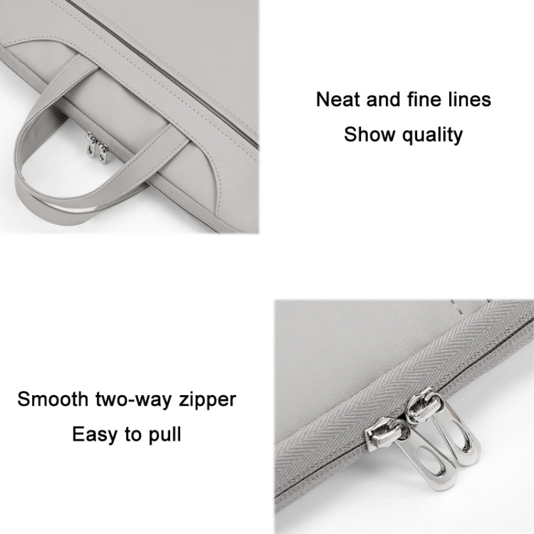 Baona BN-Q006 PU Leather Full Opening Laptop Handbag For 13/13.3 inches(Gray+Mint Green) - free shipping - PMC Jewellery - Order now!