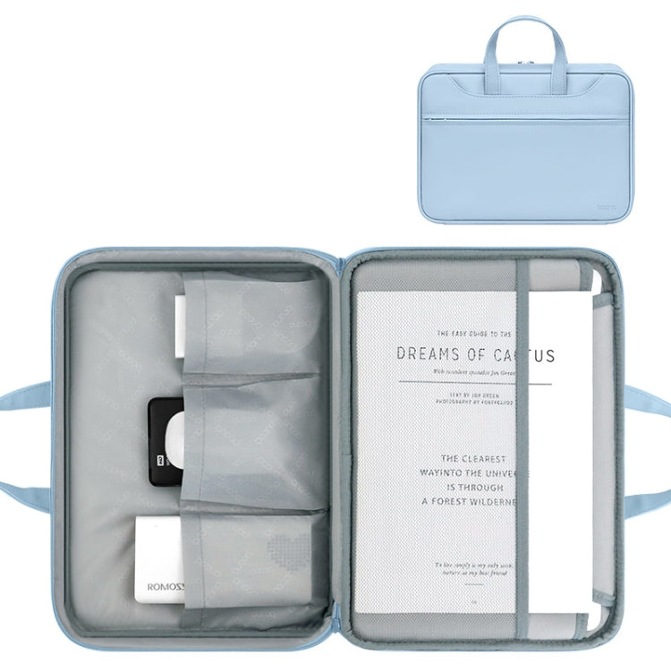 Baona BN-Q006 PU Leather Full Opening Laptop Handbag For 13/13.3 inches(Sky Blue Thicken) - free shipping - PMC Jewellery - Order now!