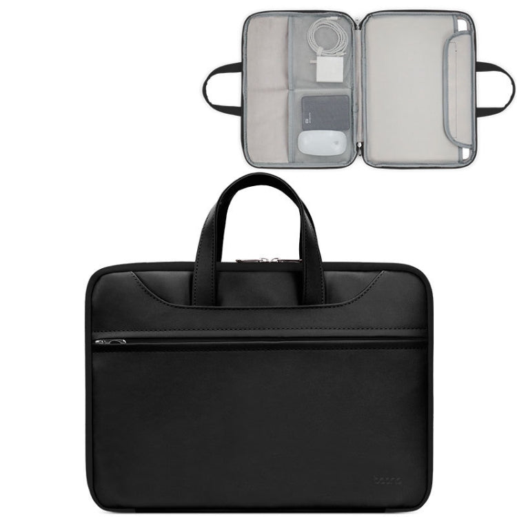 Baona BN-Q006 PU Leather Full Opening Laptop Handbag For 15/15.6/16 inches(Black) - free shipping - PMC Jewellery - Order now!