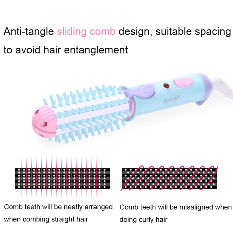 GeLinSi GLS-003 20W 2 in 1 Ceramic Glaze Mini Curler Comb, EU Plug(Purple) - free shipping - PMC TechLife - Order now!