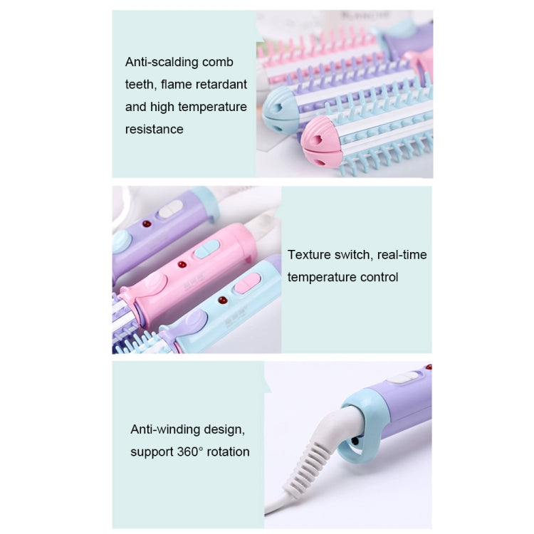 GeLinSi GLS-003 20W 2 in 1 Ceramic Glaze Mini Curler Comb, EU Plug(Blue) - free shipping - PMC TechLife - Order now!