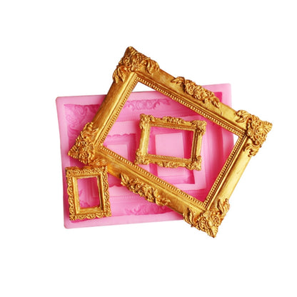 Vintage Photo Frame Liquid Silicone Fondant Mould(Pink) - Food Molds by PMC Jewellery | Online Shopping South Africa | PMC Jewellery