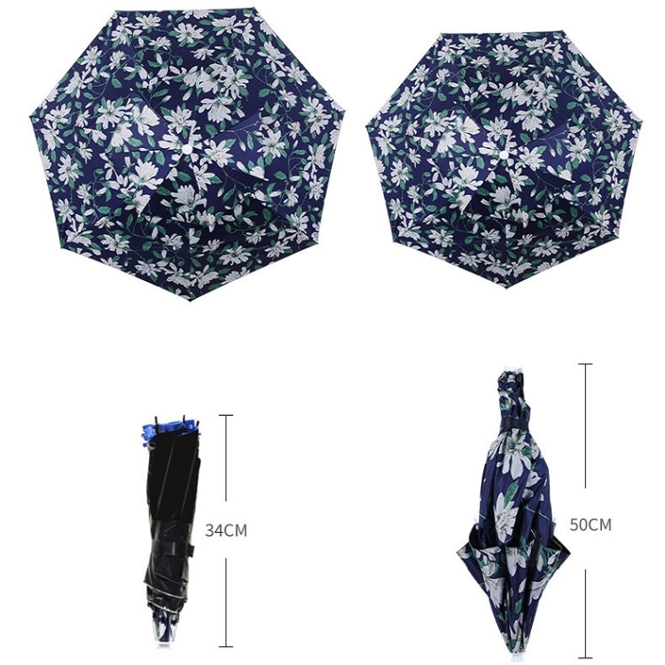Double-layer Fishing Umbrella Hat Outdoor Sunscreen And Rainproof Folding Umbrella Hat, Color: 95 Camellia Vinyl (Rubber Sleeve) - Umbrellas by PMC TechLife | Online Shopping South Africa | PMC TechLife