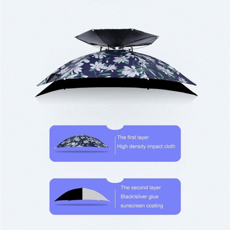 Double-layer Fishing Umbrella Hat Outdoor Sunscreen And Rainproof Folding Umbrella Hat, Color: 95 Purple (Elastic Band) - Umbrellas by PMC TechLife | Online Shopping South Africa | PMC TechLife
