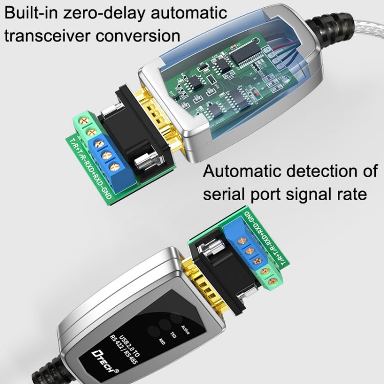 DTECH DT-5019 USB To RS485/422 Industrial Converter Serial Line Communication Adapter(1.2m) - free shipping - PMC TechLife - Order now!