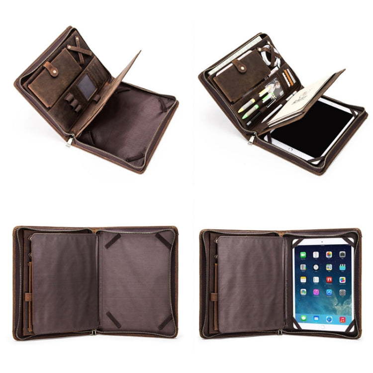 Crazy Horse Leather Pen Slot Zipper Multifunctional Tablet Cover For IPad Pro 9.7/10.5/11 Inch(Light Brown) - iPad Pro 11 (2022/2021) Cases by PMC TechLife | Online Shopping South Africa | PMC TechLife