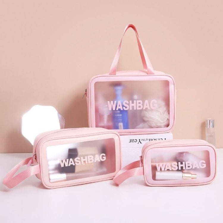 2 PCS Frosted Translucent Waterproof Storage Bag Cosmetic Bag Swimming Bag Wash Bag Black L - Waterproof Bags by PMC TechLife | Online Shopping South Africa | PMC TechLife