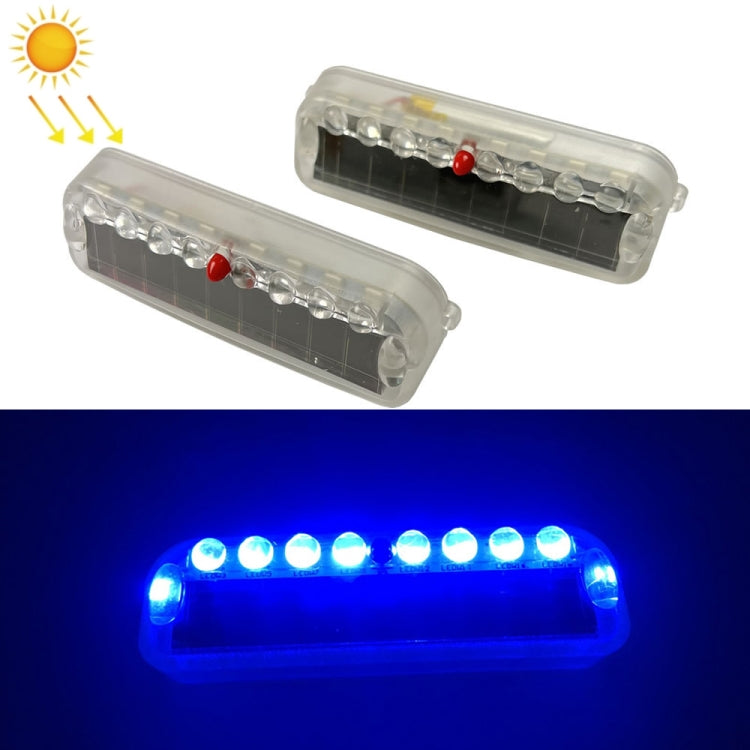 2 PCS LED Solar Decorative Night Vibration Lighting Warning strobe Lamp(Blue) - Warning Lights by PMC Jewellery | Online Shopping South Africa | PMC Jewellery | Buy Now Pay Later Mobicred