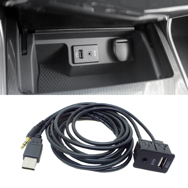 Car Modified AUX+USB Socket Audio Modification Accessories 3.5mm USB Extension Line - DIY Cables by PMC Jewellery | Online Shopping South Africa | PMC Jewellery