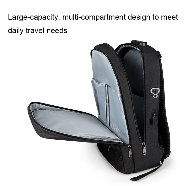 SJ16 Laptop Anti-Theft Backpack, Size: 13 inch-15.6 inch(Mysterious Black) - Backpack by PMC Jewellery | Online Shopping South Africa | PMC Jewellery | Buy Now Pay Later Mobicred