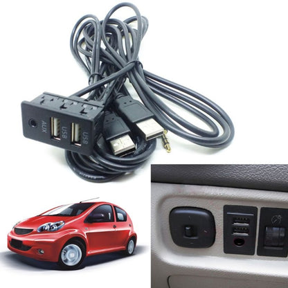 Car Universal Modification Dual USB +AUX Interface Charging Seat - DIY Cables by PMC Jewellery | Online Shopping South Africa | PMC Jewellery