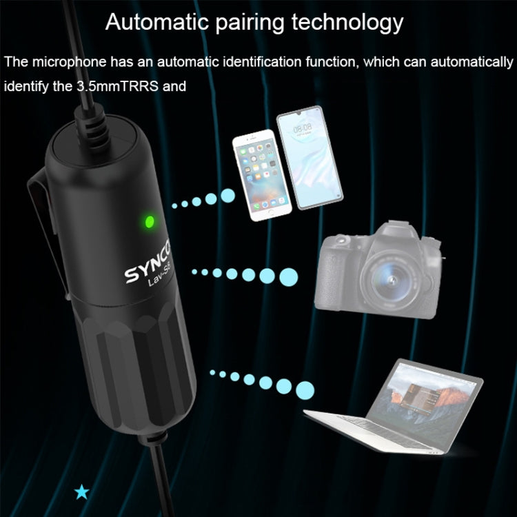 SYNCO S8 Lavalier Live Wired Microphone, Spec: Black - Microphone by SYNCO | Online Shopping South Africa | PMC TechLife | Buy Now Pay Later Mobicred