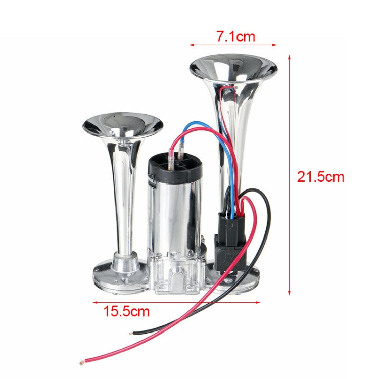 ST-1018S 600DB Double-tube Metal Conjoined Electric Pump Car Horn with Relay - Security Alarm System by PMC TechLife | Online Shopping South Africa | PMC TechLife