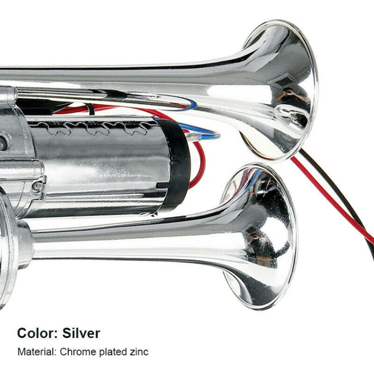 ST-1018S 600DB Double-tube Metal Conjoined Electric Pump Car Horn with Relay - Security Alarm System by PMC TechLife | Online Shopping South Africa | PMC TechLife