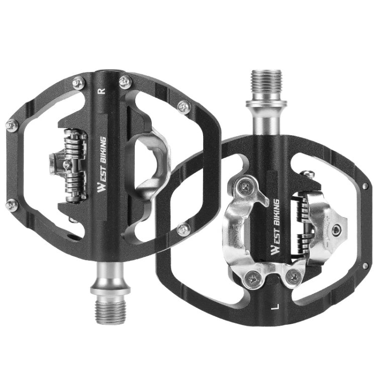 WEST BIKING Mountain Bike Dual-purpose Self-locking Aluminum Alloy Pedals(Black) - free shipping - PMc TechLife - Order now!