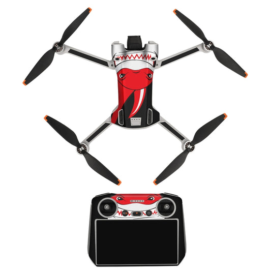 Sunnylife Drone+Remote Control Protective Sticker For DJI Mini 3 Pro RC Version(Shark Red) - Stickers by Sunnylife | Online Shopping South Africa | PMC Jewellery | Buy Now Pay Later Mobicred