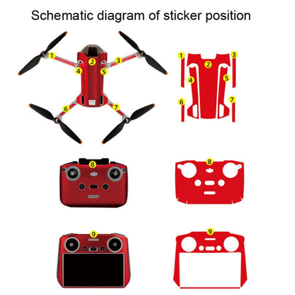 Sunnylife Drone+Remote Control Protective Sticker For DJI Mini 3 Pro RC Version(Shark Red) - Stickers by Sunnylife | Online Shopping South Africa | PMC Jewellery | Buy Now Pay Later Mobicred