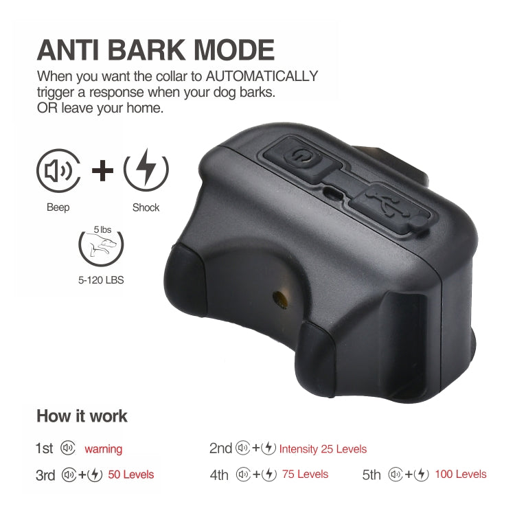 Pet Collar Trainer Rechargeable Automatic Bark Stop(Black White Spots) - Training Aids by PMC TechLife | Online Shopping South Africa | PMC TechLife | Buy Now Pay Later Mobicred