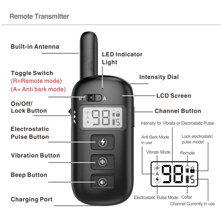 Remote Control Trainer Dog Collar Automatic Bark Stop Device, Specification: 1 Drag 1 (Red) - Training Aids by PMC Jewellery | Online Shopping South Africa | PMC Jewellery | Buy Now Pay Later Mobicred