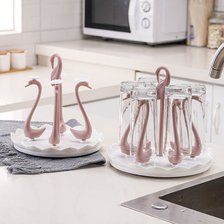 Home Portable Drainer Cup Holder With Rotatable Tray, Specification: Four Cups(Light Pink) - Shelf by PMC TechLife | Online Shopping South Africa | PMC TechLife | Buy Now Pay Later Mobicred