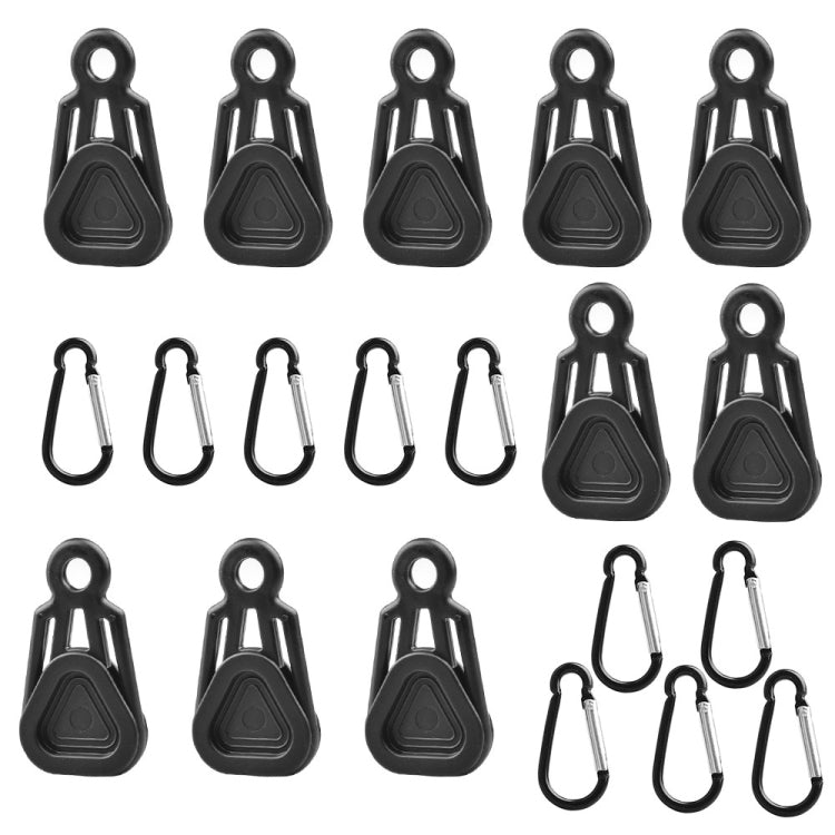 10 PCS Awning Banner Tarpaulin Plastic Clip Field Camping Mountaineering Tent Clip, Color: Black Clip+Hook - Tents & Accessories by PMC Jewellery | Online Shopping South Africa | PMC Jewellery