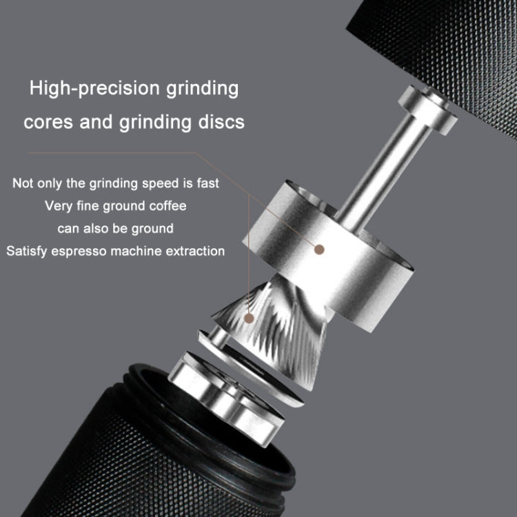 CNC Stainless Steel Hand Crank Coffee Bean Grinder, Specification: Seven Corner Gray - free shipping - PMC TechLife - Order now!