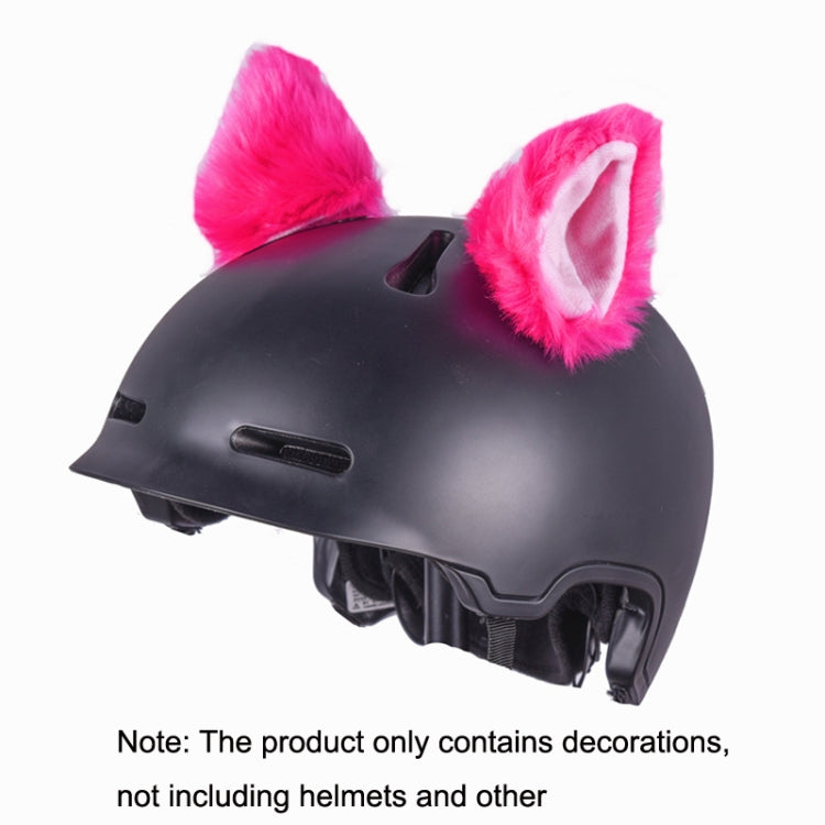4PCS Motorcycle Plush Ear Helmet Decoration(Rose Red) - Ornamental Parts by PMC TechLife | Online Shopping South Africa | PMC TechLife | Buy Now Pay Later Mobicred