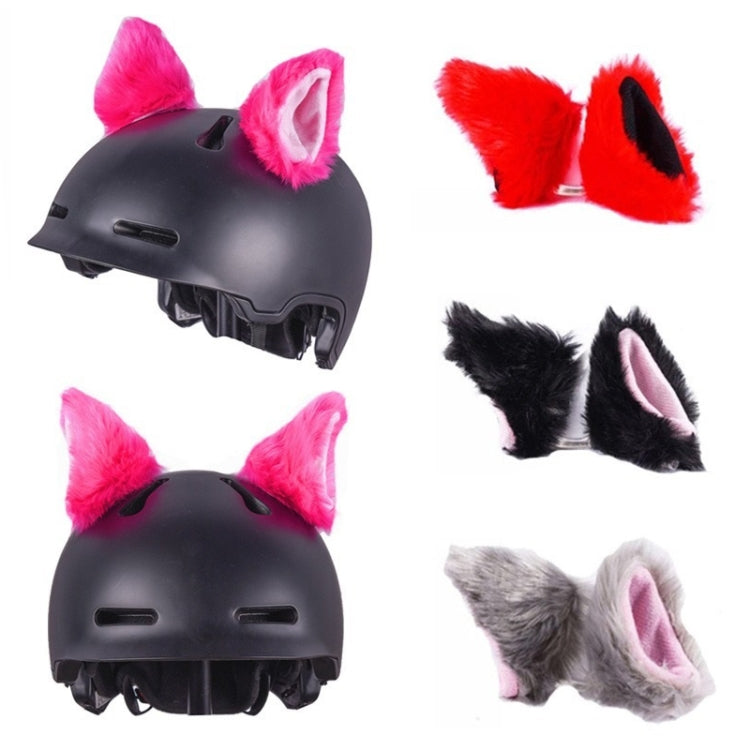 4PCS Motorcycle Plush Ear Helmet Decoration(Rose Red) - Ornamental Parts by PMC TechLife | Online Shopping South Africa | PMC TechLife | Buy Now Pay Later Mobicred