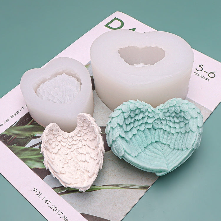 Heart Shaped Angel Wings Silicone Mold Baking Ice Cream Candle Aromatherapy Mold, Specification: S - Food Molds by PMC Jewellery | Online Shopping South Africa | PMC Jewellery