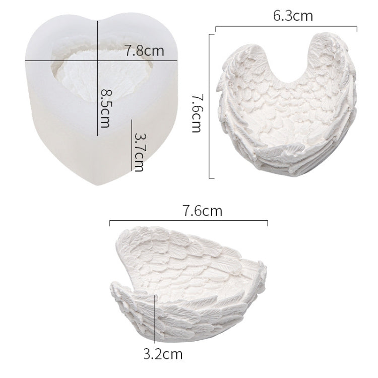 Heart Shaped Angel Wings Silicone Mold Baking Ice Cream Candle Aromatherapy Mold, Specification: S - Food Molds by PMC Jewellery | Online Shopping South Africa | PMC Jewellery