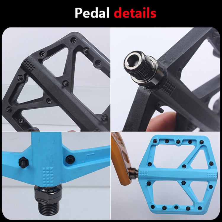 RACEWORK RK66 Mountain Bike Nylon Fiber Pedals(Red) - Pedals by RACEWORK | Online Shopping South Africa | PMc TechLife | Buy Now Pay Later Mobicred