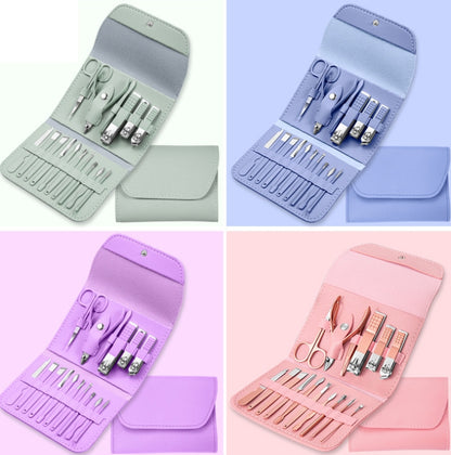 Nail Art Tool Set Nail Clippers Dead Skin Scissors Manicure Tool, Specification: 16 In 1 Blue - Nail Clipper by PMC Jewellery | Online Shopping South Africa | PMC Jewellery | Buy Now Pay Later Mobicred