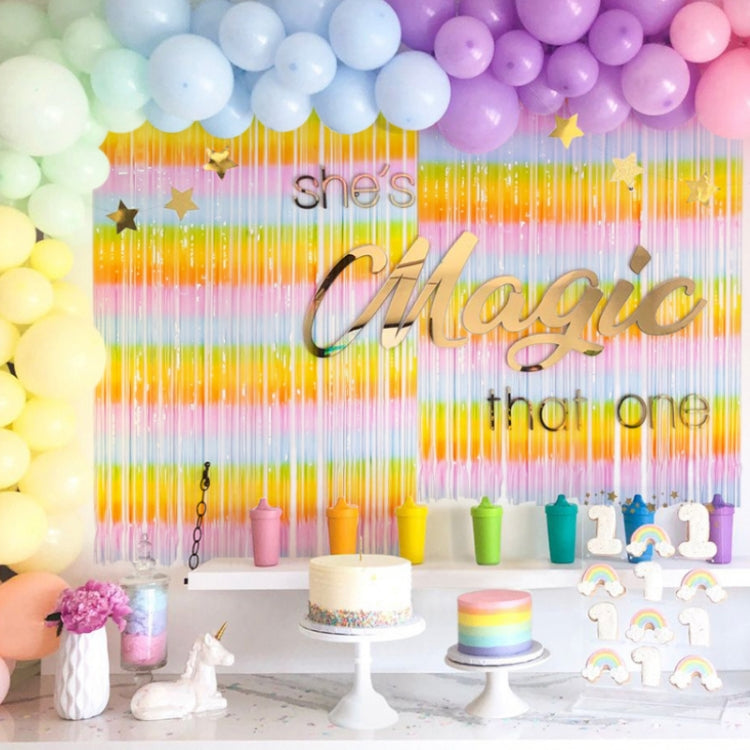 2 PCS 2M Birthday Party Decoration Background Rain Curtain(Rainbow Gradient) - Holiday Decorations by PMC Jewellery | Online Shopping South Africa | PMC Jewellery