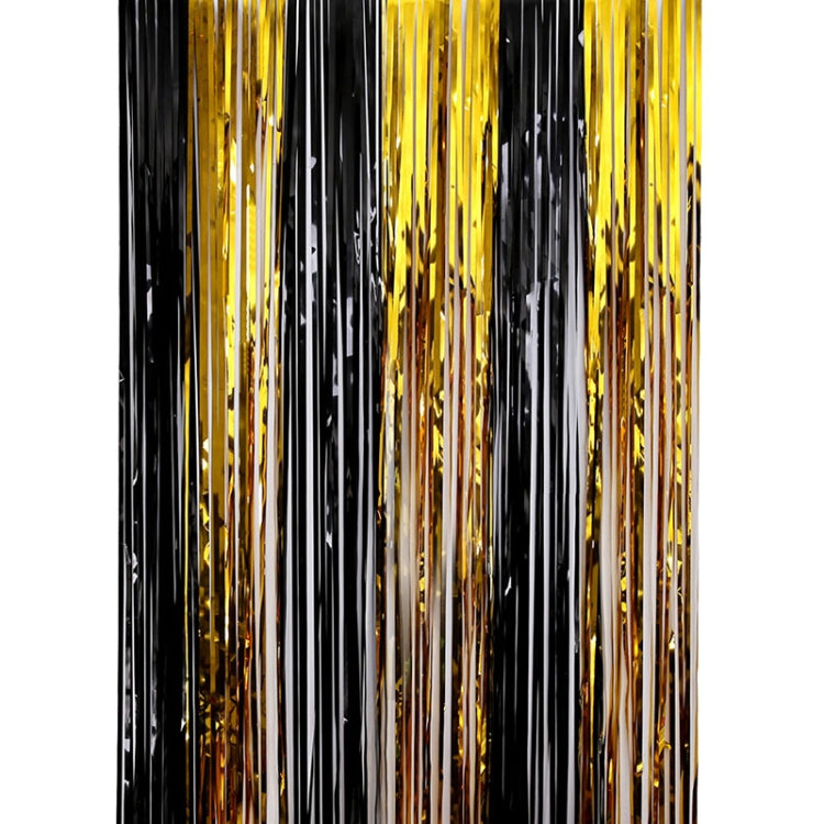 Black And Gold Rain Curtain Festival Party Decoration Props, Size: 1x2M - Holiday Decorations by PMC Jewellery | Online Shopping South Africa | PMC Jewellery