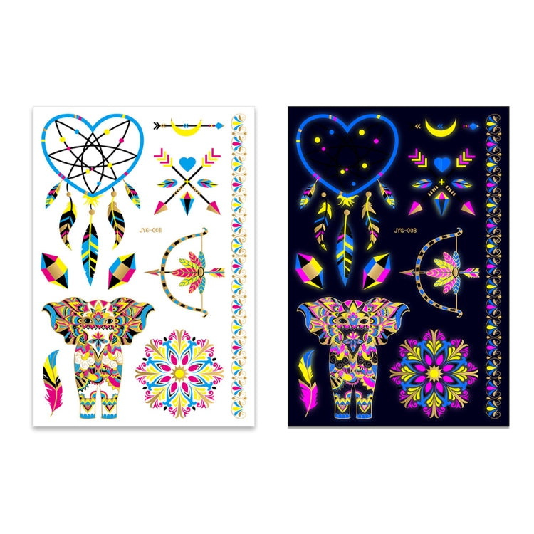 2 PCS Fluorescent Bronzing Waterproof Tattoo Stickers(JYG-008) - Sticker by PMC Jewellery | Online Shopping South Africa | PMC Jewellery