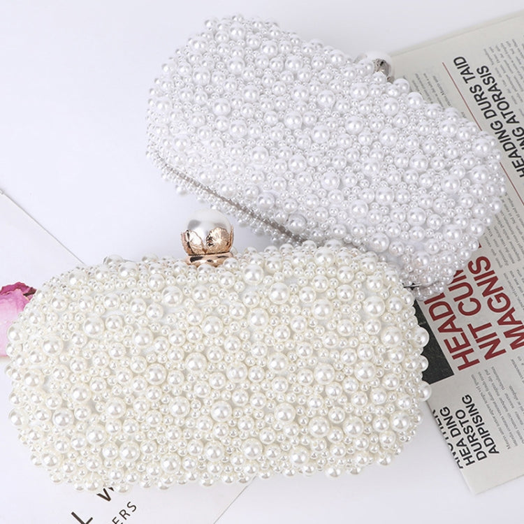 Pearl Evening Bag Soft Face Lock Ladies Shoulder Bag Crossbody Small Square Bag(White) - Single-shoulder Bags by PMC Jewellery | Online Shopping South Africa | PMC Jewellery