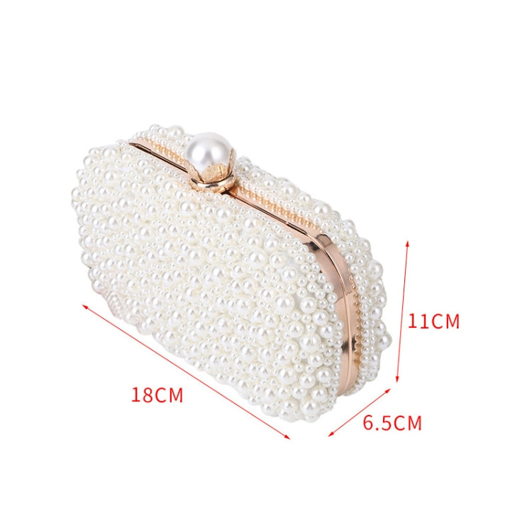 Pearl Evening Bag Soft Face Lock Ladies Shoulder Bag Crossbody Small Square Bag(White) - Single-shoulder Bags by PMC TechLife | Online Shopping South Africa | PMC TechLife