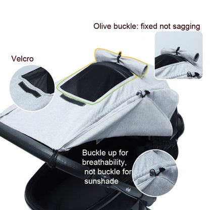 Universal Baby Stroller Accessories Sun Shade Cover With Visible Sunroof(Gray) - Strollers Accessories by PMC Jewellery | Online Shopping South Africa | PMC Jewellery