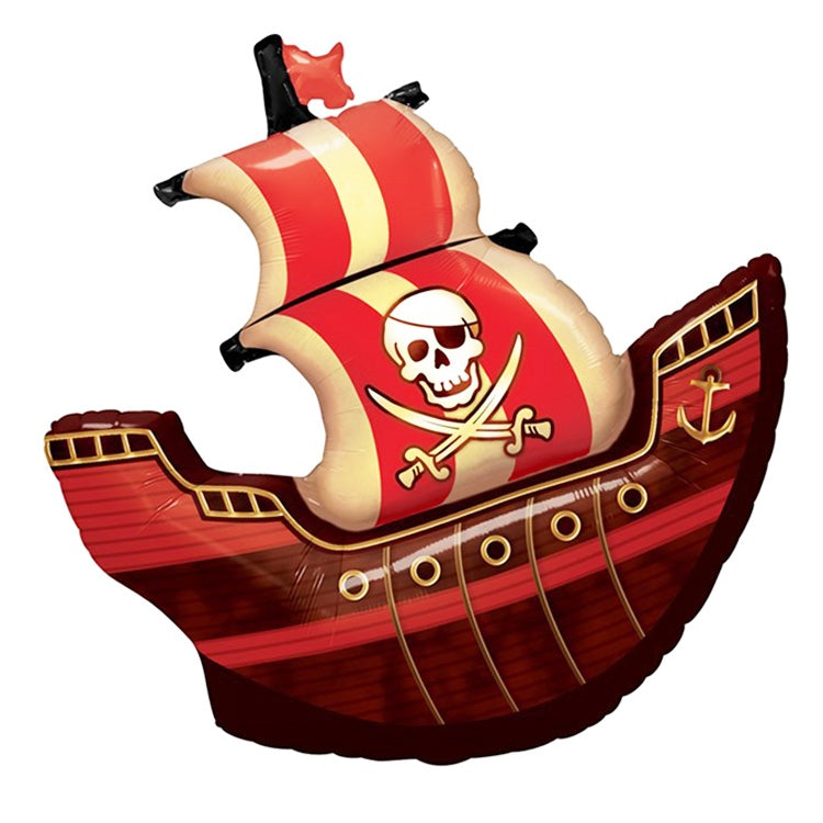 5PCS Pirate Ship Balloon Cartoon Halloween Aluminum Film Balloon(Red Black) - Balloons by PMC Jewellery | Online Shopping South Africa | PMC Jewellery