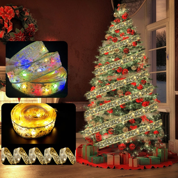 Christmas LED Lights Bronzing Double Ribbon String Lights, Specification: 1m(Gold Warm Light) - Decoration Lamps by PMC Jewellery | Online Shopping South Africa | PMC Jewellery