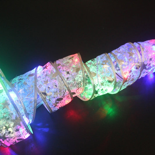 Christmas LED Lights Bronzing Double Ribbon String Lights, Specification: 5m(Silver Color Light) - Decoration Lamps by PMC Jewellery | Online Shopping South Africa | PMC Jewellery