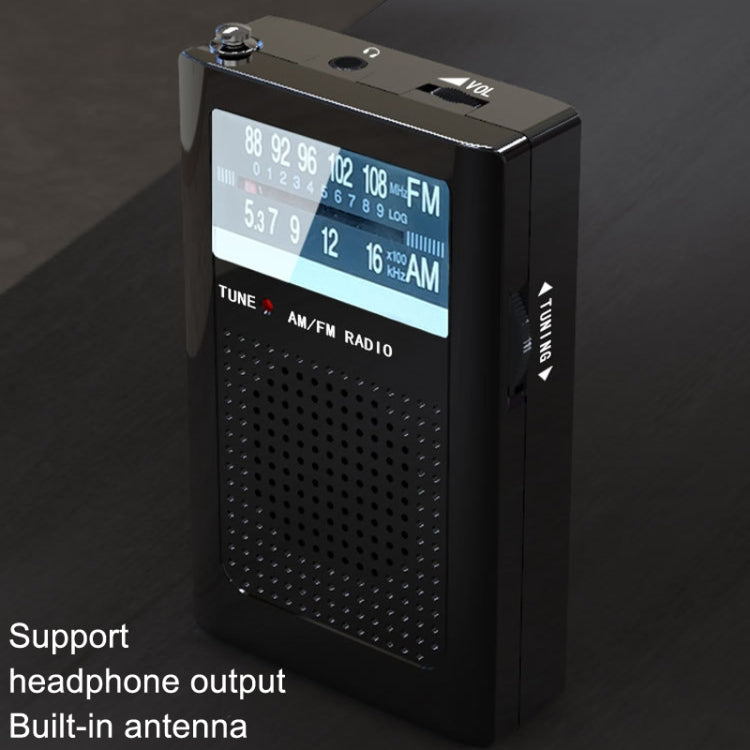 R06 Small FM/AM Pointer Frequency Adjustment Radios With Antenna Pocket Retro Radio(Black) - Radio Player by PMC TechLife | Online Shopping South Africa | PMC TechLife | Buy Now Pay Later Mobicred