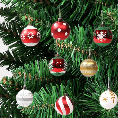 6pcs/pack 6cm Painted Christmas Ball Decoration Props(Red and White Spiral Stripes) - Ornaments by PMC Jewellery | Online Shopping South Africa | PMC Jewellery