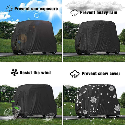 210D Oxford Cloth Golf Cart Cover Scooter Kart Dust Cover, Specification: 242 x 122 x 168 cm(Black) - Dust Covers by PMC Jewellery | Online Shopping South Africa | PMC Jewellery